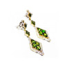 925 STERLING SILVER GOLD PLATED EMERALD EARRINGS
