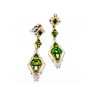 925 STERLING SILVER GOLD PLATED EMERALD EARRINGS