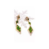 925 STERLING SILVER GOLD PLATED EMERALD EARRINGS