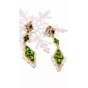 925 Sterling Silver Gold Plated Emerald Earrings