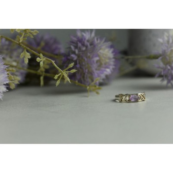 925 Sterling Silver Purple Tourmaline Ring Size 6.5