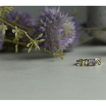 925 Sterling Silver Purple Tourmaline Ring Size 6.5