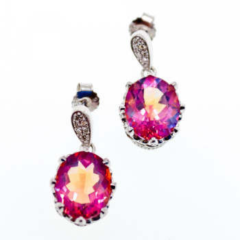 925 Sterling Silver Mystic & White Topaz Earrings
