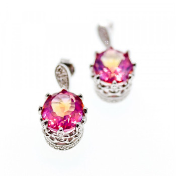 925 Sterling Silver Mystic & White Topaz Earrings