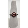 925 Sterling Silver Garnet Diamond Ring Size 8