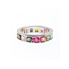 925 Sterling Silver Multi Gemstones Ring Size 8.5