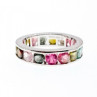 925 Sterling Silver Multi Gemstones Ring Size 8.5