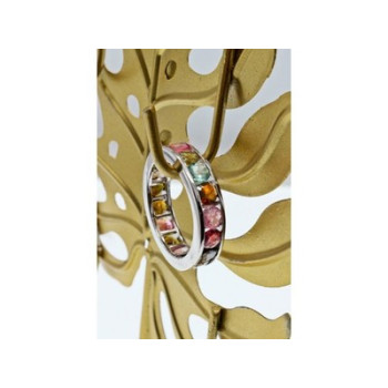 925 Sterling Silver Multi Gemstones Ring Size 8.5