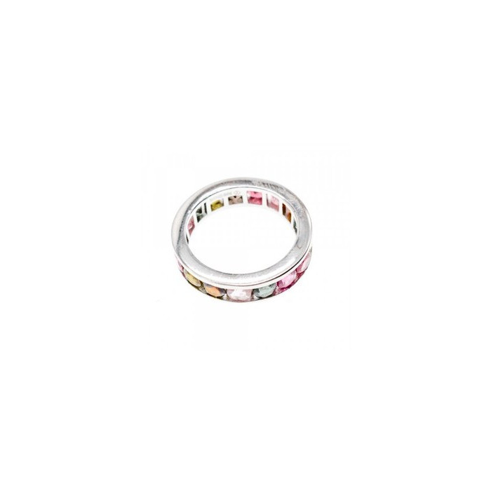 925 Sterling Silver Multi Gemstones Ring Size 8.5