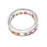 925 Sterling Silver Multi Gemstones Ring Size 8.5