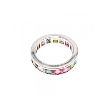 925 Sterling Silver Multi Gemstones Ring Size 8.5