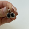 Vintage 925 Sterling Silver Onyx Earrings