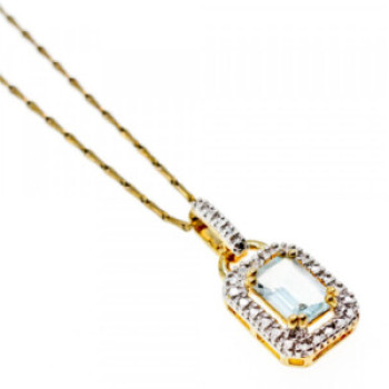 925 Sterling Silver Gold Plated Topaz Chain With Pendant