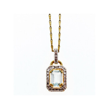 925 STERLING SILVER GOLD PLATED TOPAZ CHAIN WITH PENDANT