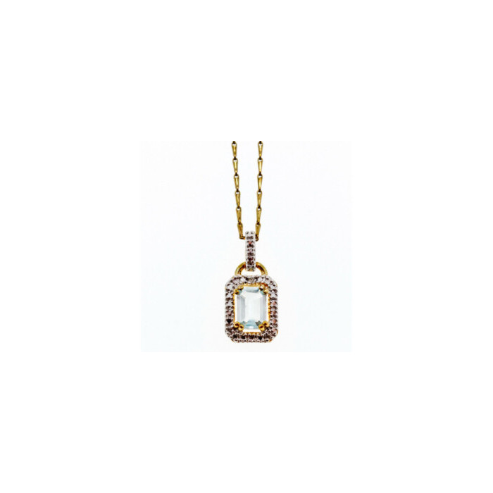 925 STERLING SILVER GOLD PLATED TOPAZ CHAIN WITH PENDANT