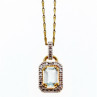 925 Sterling Silver Gold Plated Topaz Chain With Pendant