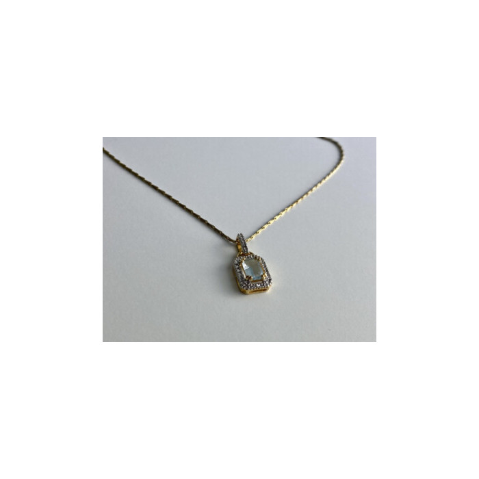 925 STERLING SILVER GOLD PLATED TOPAZ CHAIN WITH PENDANT