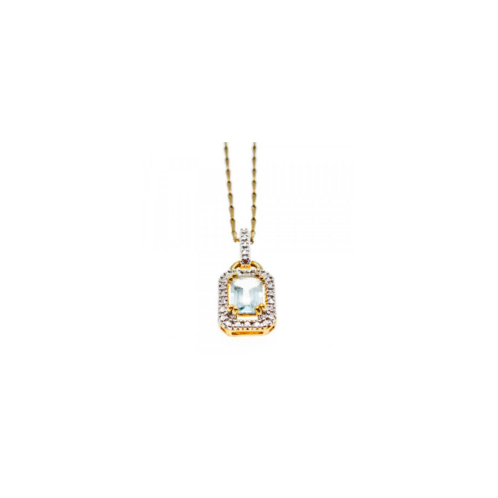 925 STERLING SILVER GOLD PLATED TOPAZ CHAIN WITH PENDANT