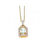 925 STERLING SILVER GOLD PLATED TOPAZ CHAIN WITH PENDANT