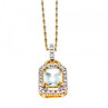 925 Sterling Silver Gold Plated Topaz Chain With Pendant