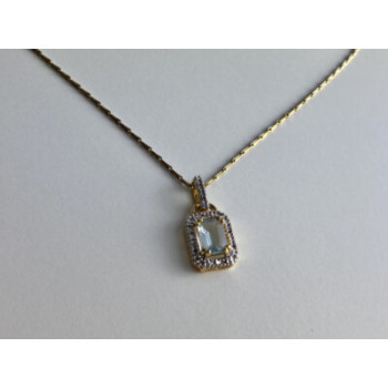 925 STERLING SILVER GOLD PLATED TOPAZ CHAIN WITH PENDANT