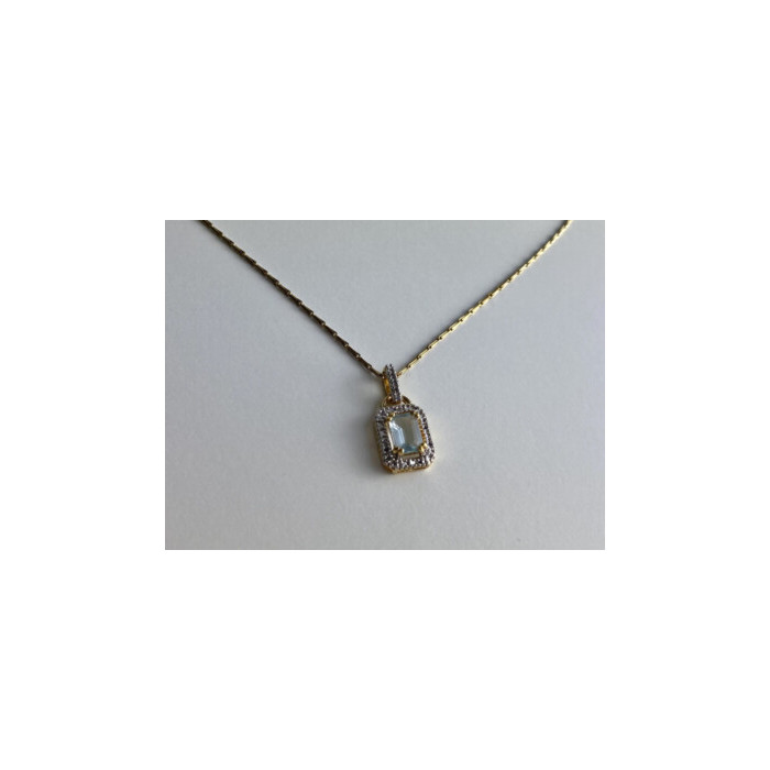 925 STERLING SILVER GOLD PLATED TOPAZ CHAIN WITH PENDANT