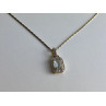 925 STERLING SILVER GOLD PLATED TOPAZ CHAIN WITH PENDANT