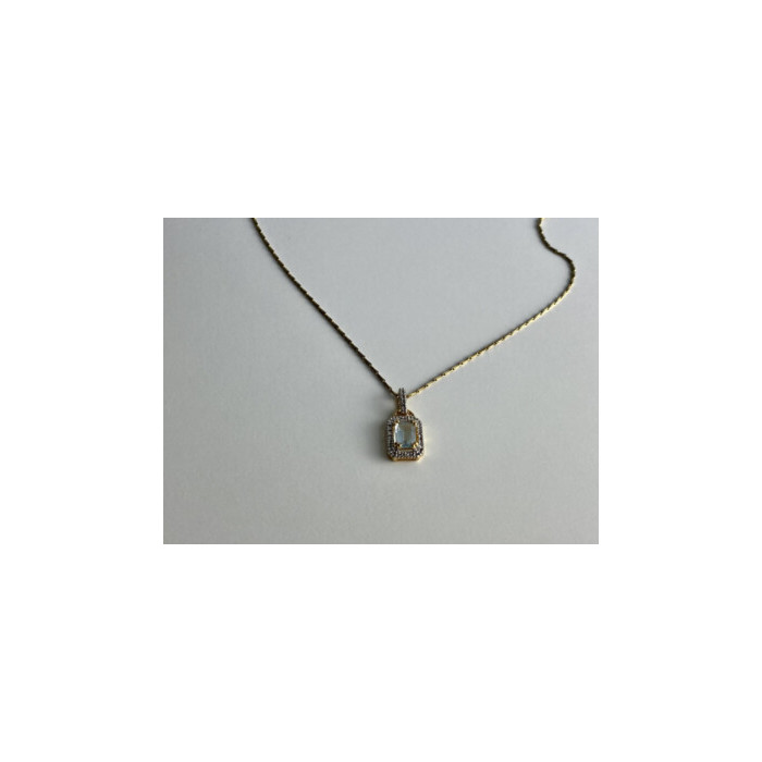 925 STERLING SILVER GOLD PLATED TOPAZ CHAIN WITH PENDANT