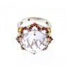 925 Sterling Silver With Gilding Morganite & Garnet 