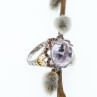 925 Sterling Silver With Gilding Morganite & Garnet 