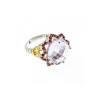 925 Sterling Silver With Gilding Morganite & Garnet 