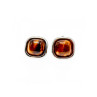 925 Sterling Silver Tiger's Eye Stud Earrings