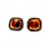 925 Sterling Silver Tiger'S Eye Stud Earrings