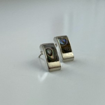 Vintage 925 Sterling Silver Haliotis Stud Earrings