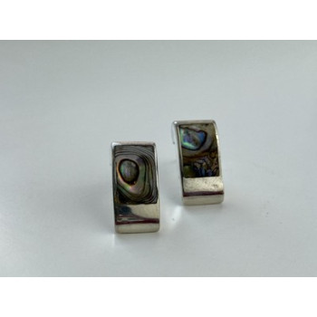 Vintage 925 Sterling Silver Haliotis Stud Earrings