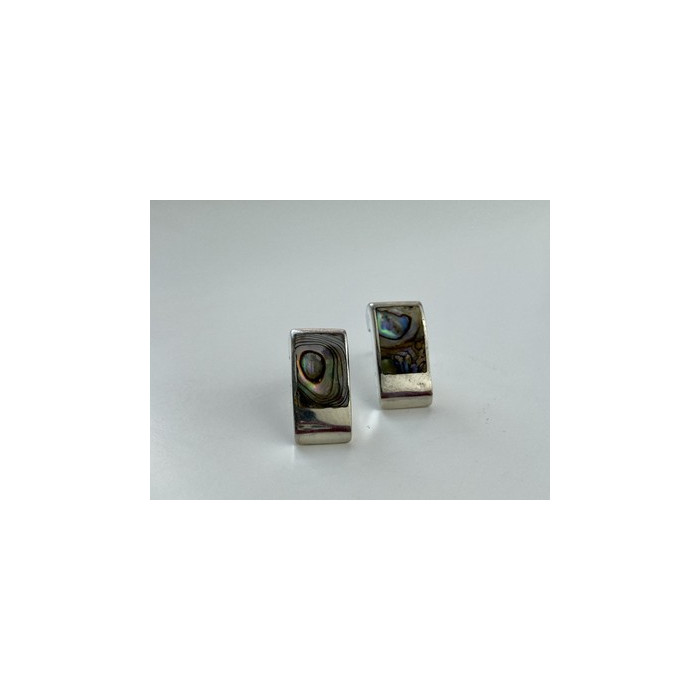 Vintage 925 Sterling Silver Haliotis Stud Earrings