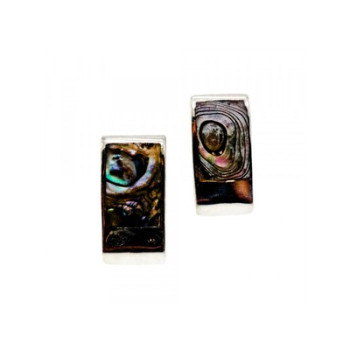 Vintage 925 Sterling Silver Haliotis Stud Earrings