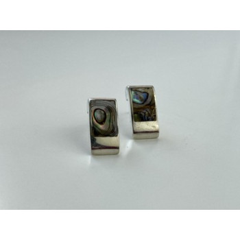 Vintage 925 Sterling Silver Haliotis Stud Earrings