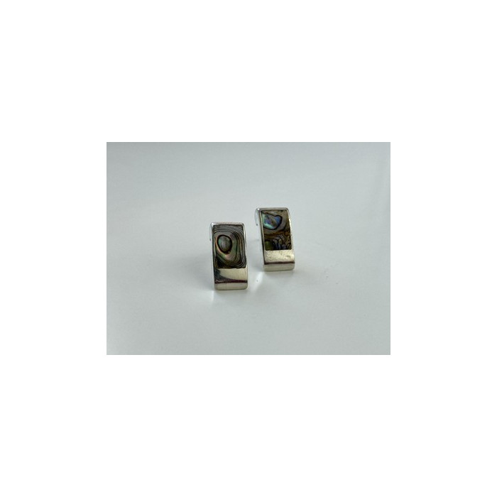 Vintage 925 Sterling Silver Haliotis Stud Earrings