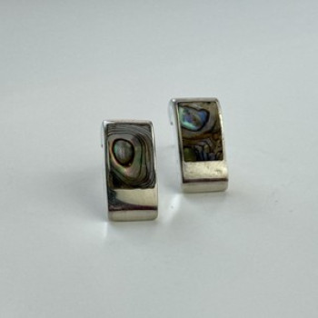Vintage 925 Sterling Silver Haliotis Stud Earrings