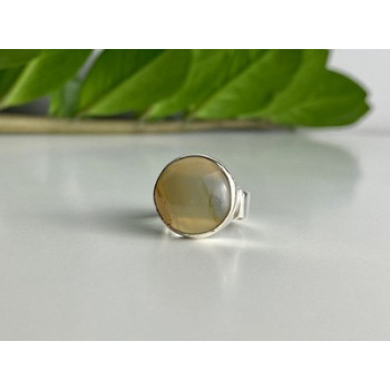 Vintage 925 Sterling Silver Agate Ring Size 5.5