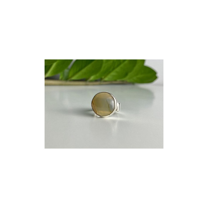 Vintage 925 Sterling Silver Agate Ring Size 5.5