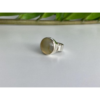 Vintage 925 Sterling Silver Agate Ring Size 5.5