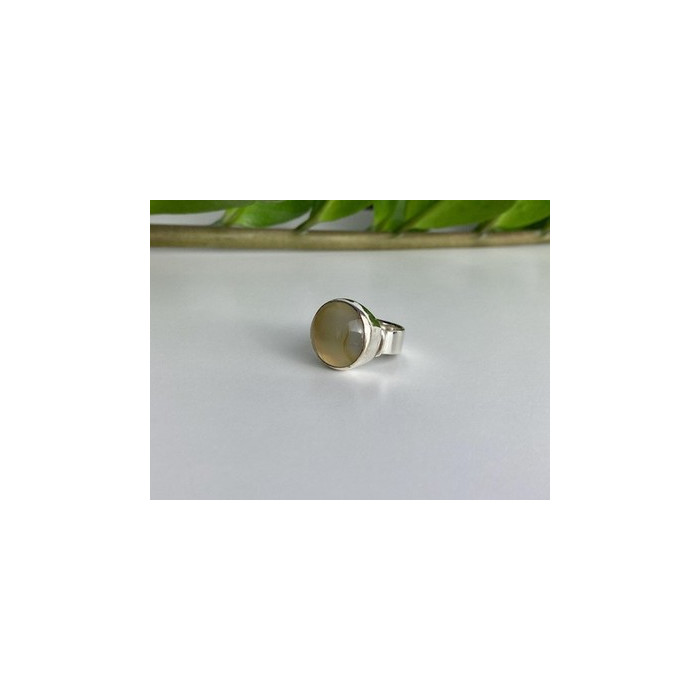 Vintage 925 Sterling Silver Agate Ring Size 5.5