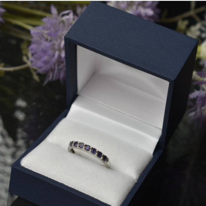 925 Sterling Silver Iolite Ring Size 7
