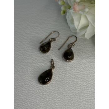 925 Sterling Silver Quartz Earrings & Pendant Set