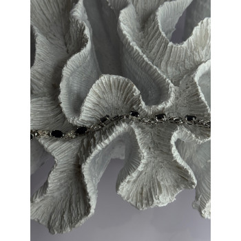 925 Sterling Silver Sapphire & Diamond Bracelet Length 7