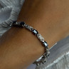 925 Sterling Silver Sapphire & Diamond Bracelet Length 7