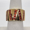 925 Sterling Silver CZ Red Ring Size 7.5