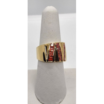 925 Sterling Silver CZ Red Ring Size 7.5